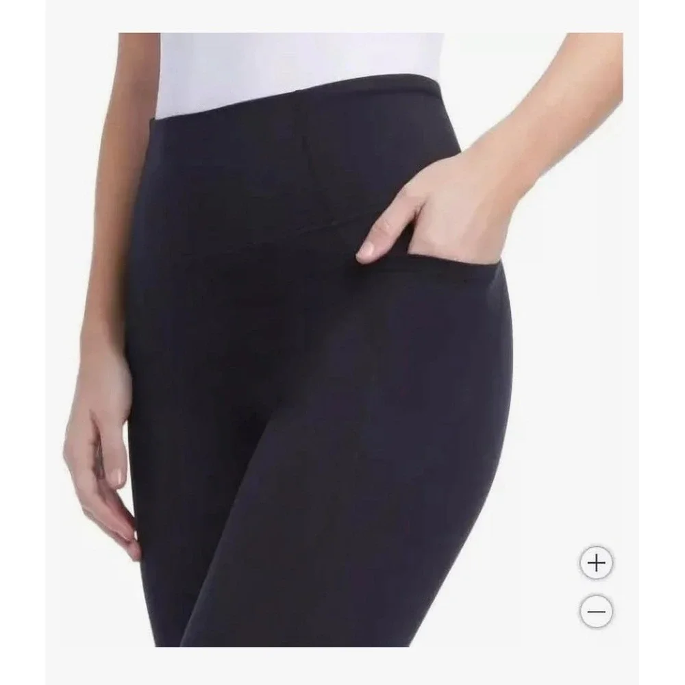 Danskin Women's High-Rise Brushed Leggings with Side Pockets , Black, Size XL/XG - Picture 4 of 7